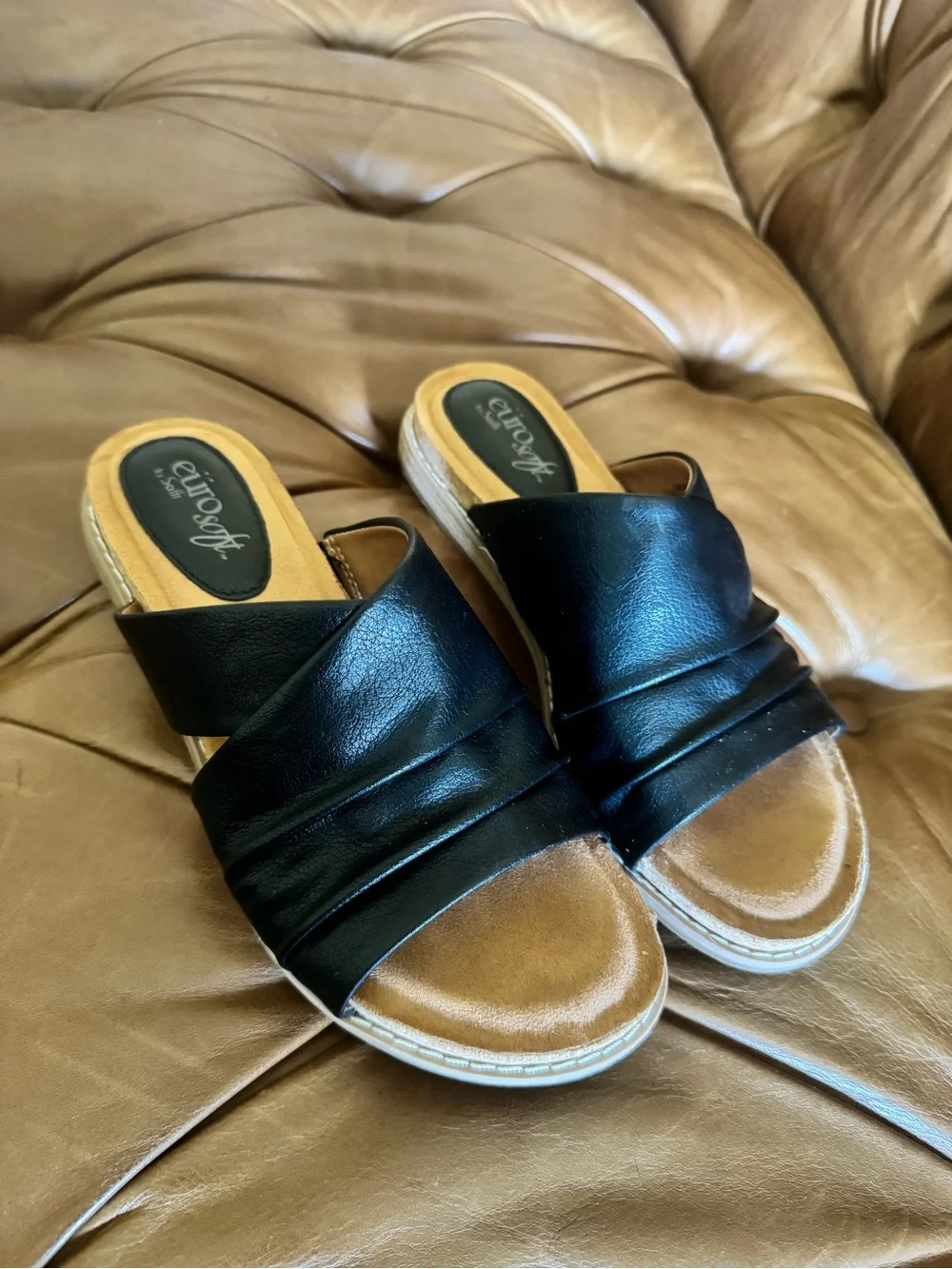 Sofft Black Leather Sandals